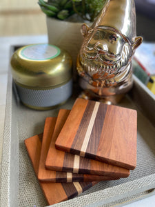 Cherry Coasters With Walnut and Maple Accents